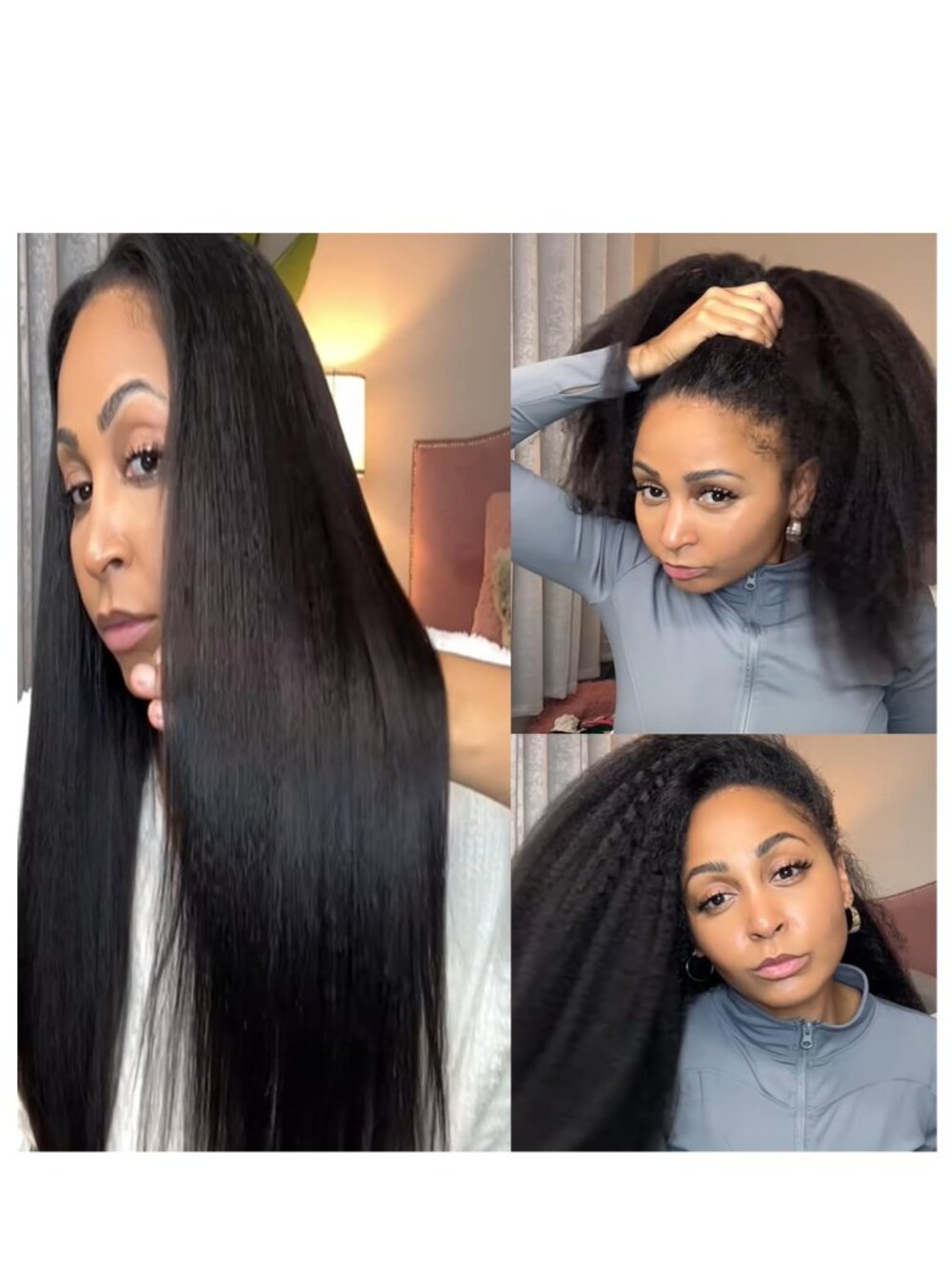 NEW Brazilian Virgin 22" Human Hair 50g Straight Yaki Crochet Long 1B Extensions